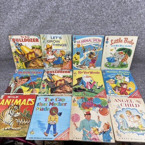 ✅Mixed Lot Of 28 VTG HC Childrens Books Rand McNally Wonder Books and Various - Picture 2 of 16